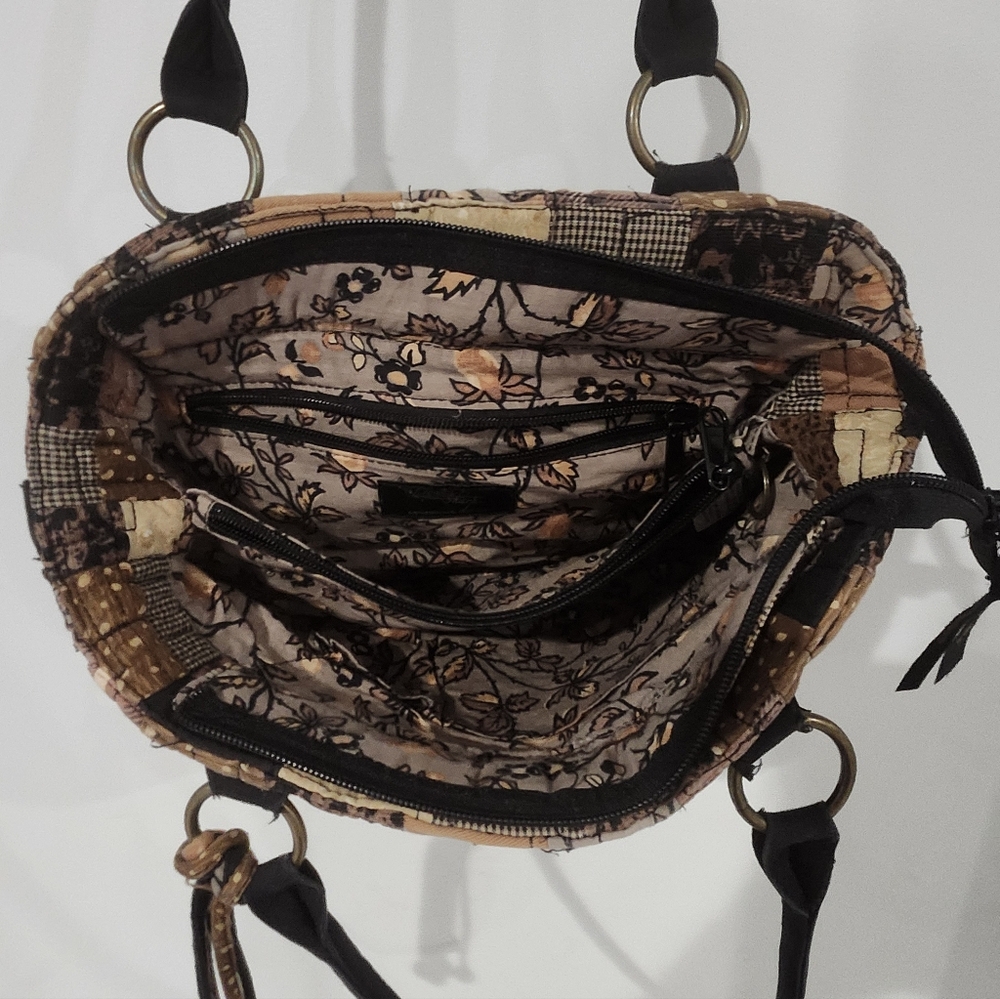 Donna Sharp Patchwork Shoulder Bag - Black, Brown… - image 4